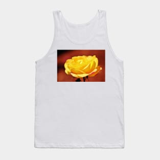 Bright Yellow Rose With Pink Tank Top